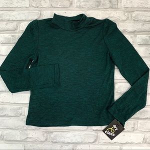 Art Class Girls Green Mock Neck Long Sleeve Shirt